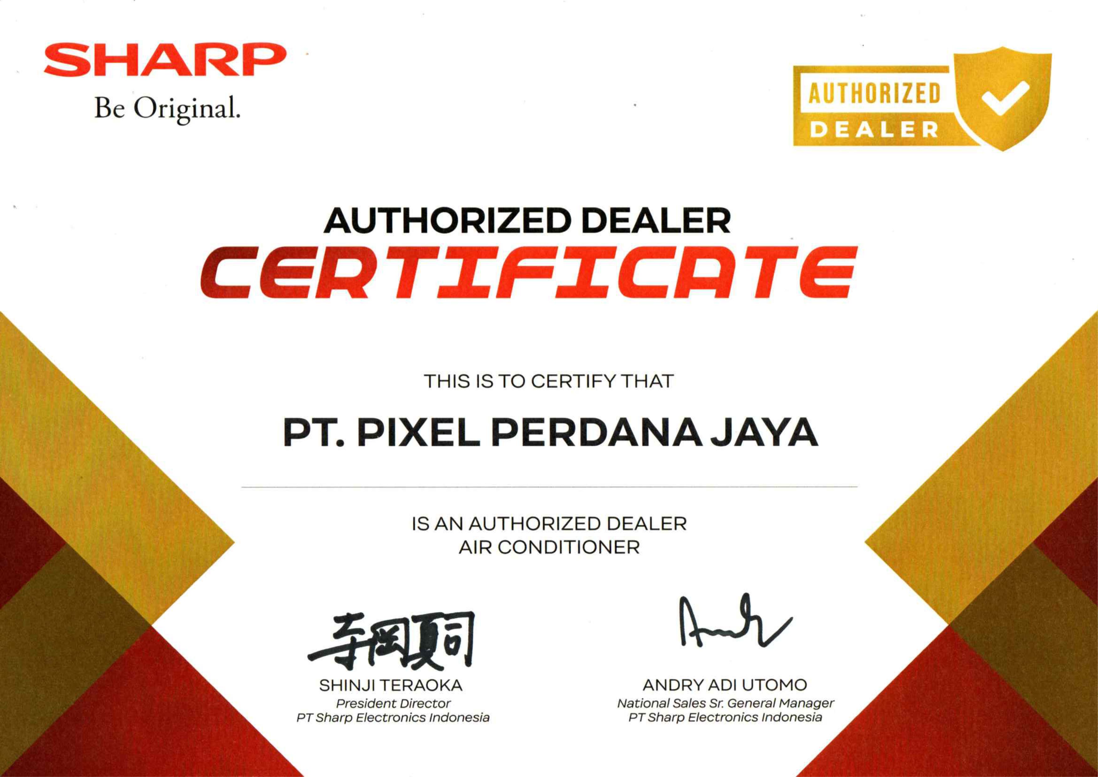 Sharp Certificate